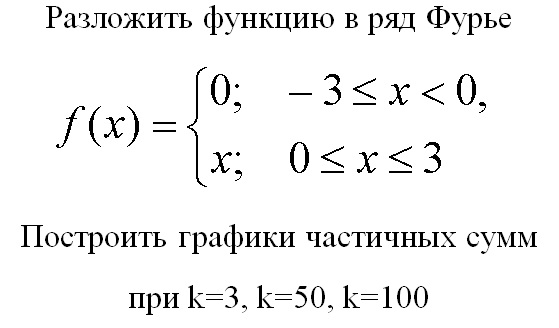 Разложить в ряд фурье функцию график которой изображен на рисунке