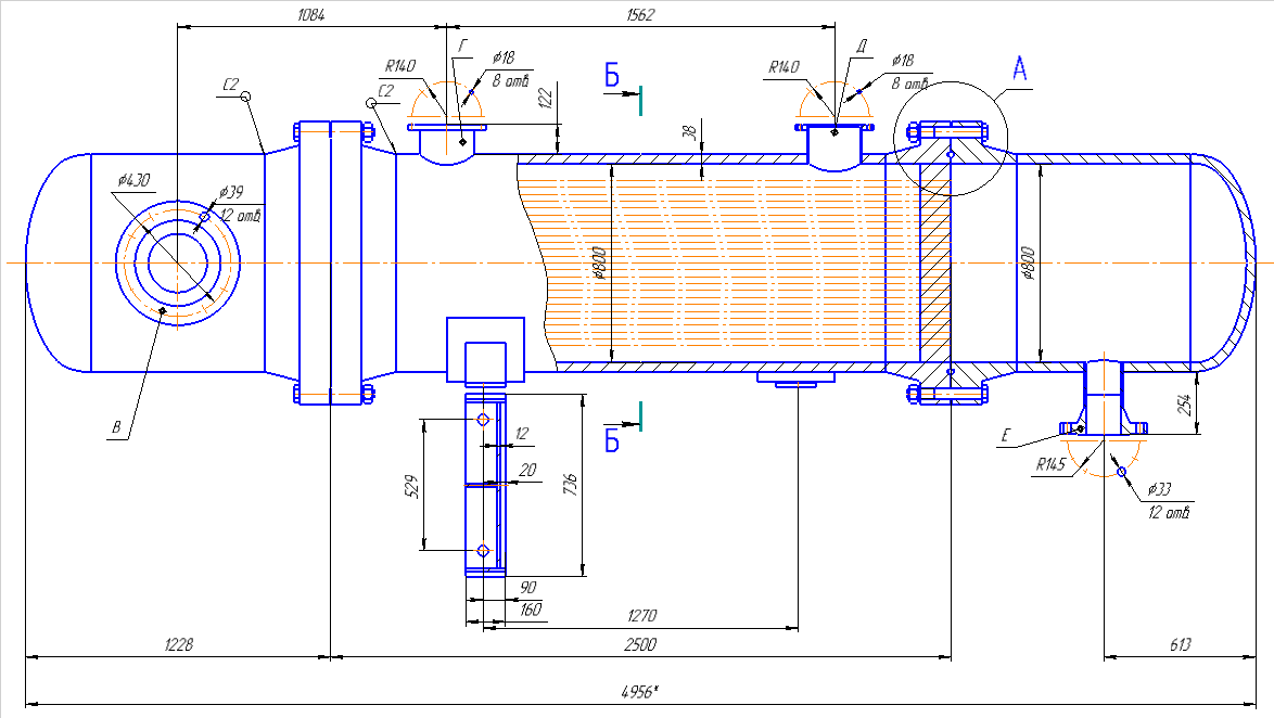 Чертеж кожухотрубного конденсатора