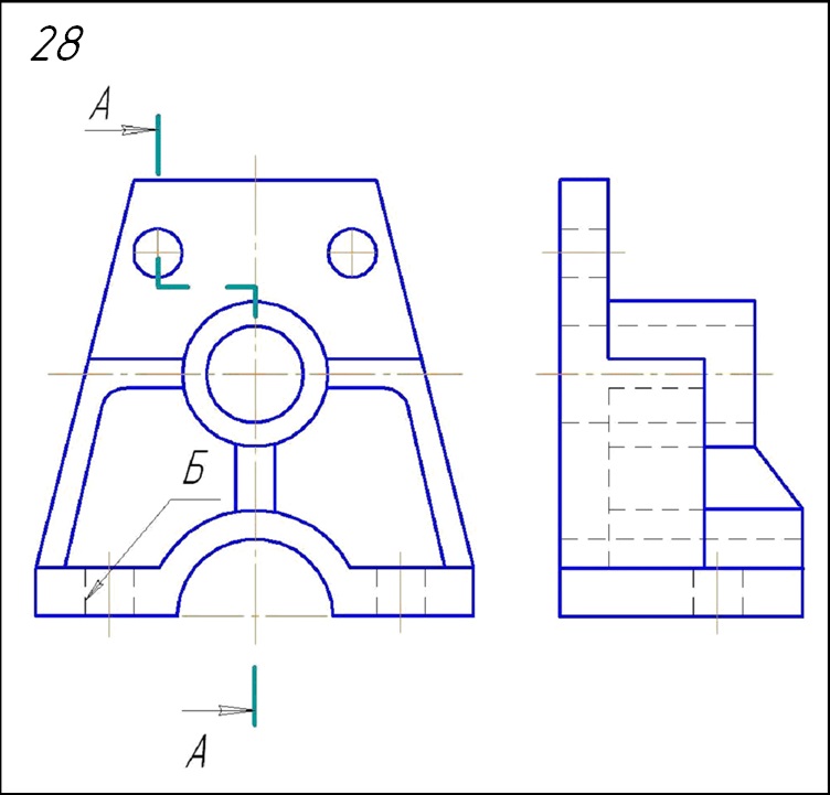 Как нарисовать деталь в разрезе