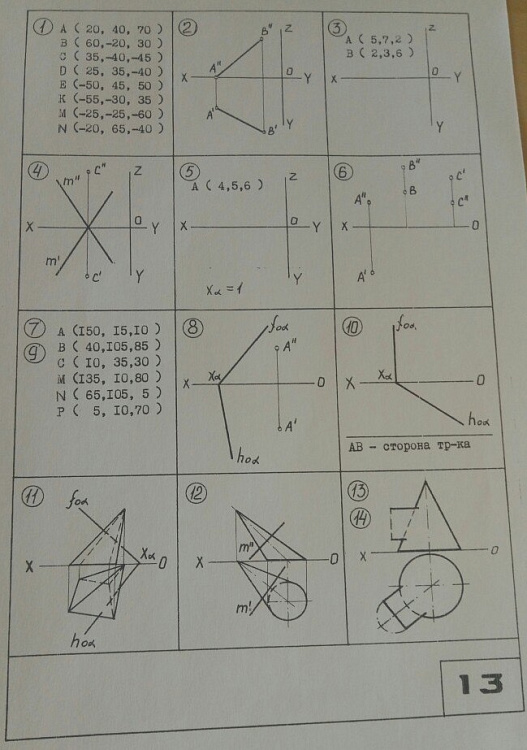 Начертательная геометрия 1 курс готовые чертежи по вариантам